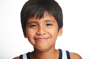 portrait of boy with smile