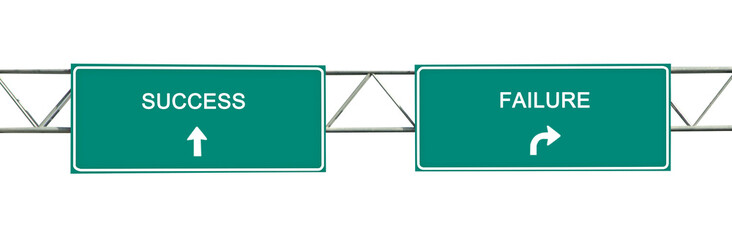 Road signs to success and failure