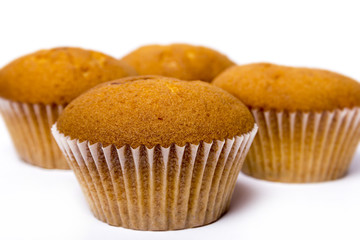 sweet muffin on white background