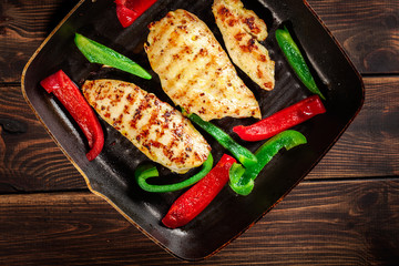 Chicken breast fillet in the pan