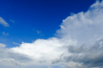 Naklejka na ściany i meble Scenic view of white clouds cape and blue sky.