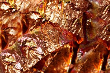  shiny metal fibre structure, abstract background. Brown color.