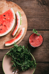 watermelon smoothie in the rusitc style