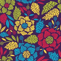 Möbelaufkleber Colorful seamless floral pattern © tets