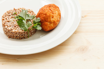 cutlet with buckwheat