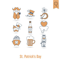 Saint Patricks Day Isolated Icon Set