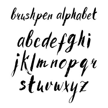 Hand drawn brushpen alphabet