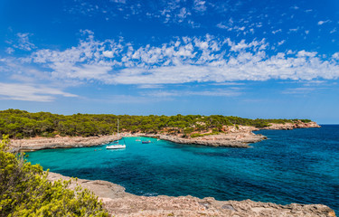 Beautiful Seaside Landscape Cove of Cala Borgit Majorca Spain