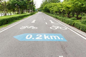 Fototapeta premium bicycle signs on road at public park