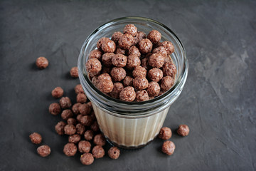 Chocolate cereal balls and mousse