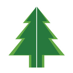 Fototapeta premium simple green color Christmas trees for new year greeting card presentation. Vector Illustration. 