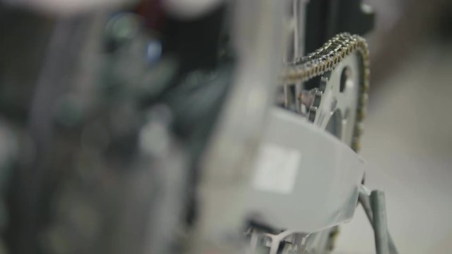 Motorcycle enduro chain, close up