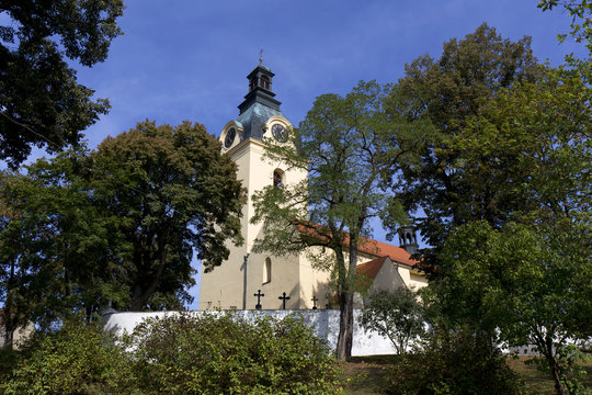 Early gothic Church of St. Vavrinec in Town Putim, Czech Republic