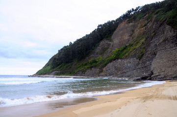 Beach of Villaviciosa in Spain