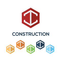 Letters I set,Hexagon vector logo design template