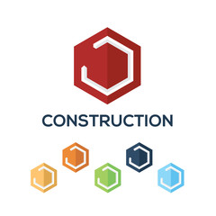 Letters J set,Hexagon vector logo design template
