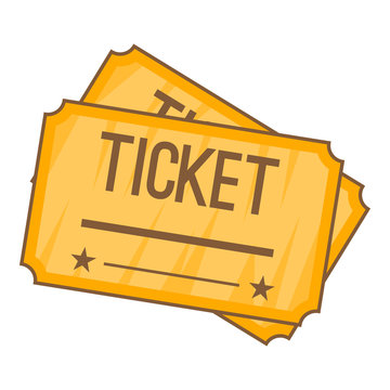Ticket icon in cartoon style isolated on white background. Access symbol vector illustration