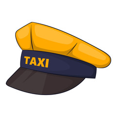 Cap taxi driver icon in cartoon style isolated on white background. Profession symbol vector illustration
