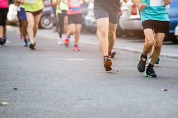 Fototapeta na wymiar Marathon running street race