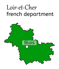 Loir-et-Cher french department map