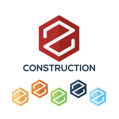 Letters Z set,Hexagon vector logo design template