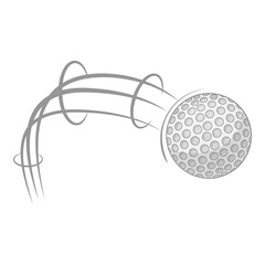 Kick of golf ball icon in cartoon style isolated on white background. Game symbol vector illustration