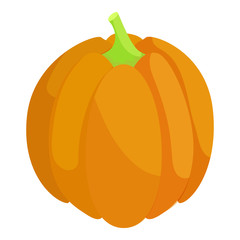 Pumpkin icon in cartoon style isolated on white background. Vegetables symbol vector illustration