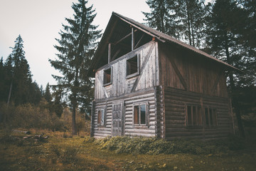 Big old wooden house in the forest