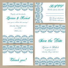 Set of wedding cards
