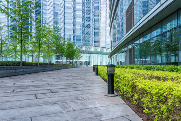 empty square with modern buildings,china.