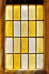 Photo of an old stained glass window