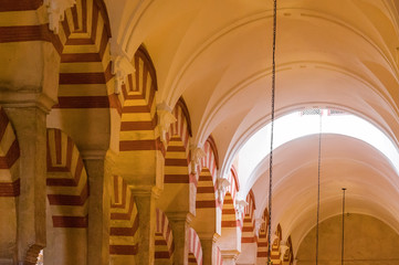 Fototapeta premium Inside beautiful medieval Cathedral - Mezquita. Cordoba, Andalusia province, Spain.