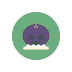 Vector illustration in flat design Halloween icon smiling pumpkin