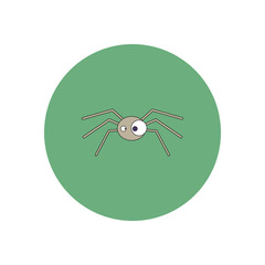 Vector illustration in flat design Halloween icon spooky spider