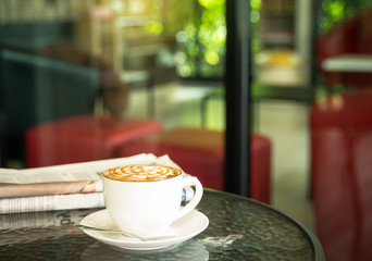 cup of coffee in coffee shop.