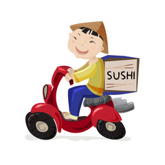 Fototapeta na wymiar Sushi delivery concept.