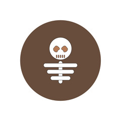 Vector illustration in flat design Halloween icon skeleton scarecrow