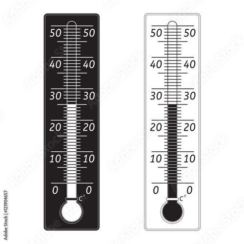 "Thermometer. Black and white" Stock image and royaltyfree vector