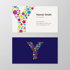 Modern letter Y circle Business card template