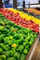 Variety of vegetables in organic section