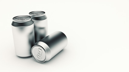 aluminium can isolated. 3d rendering