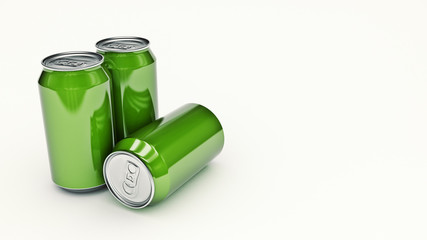 aluminium can isolated. 3d rendering