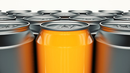 aluminium can isolated. 3d rendering
