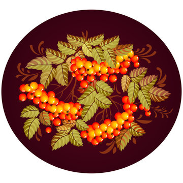 Russian Khokhloma painting ,Russian style decoration and design element, vector graphics.