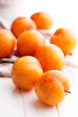Ripe yellow plums.