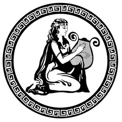 Silhuette of Greek woman