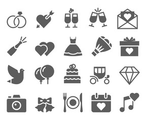 Wedding icons set