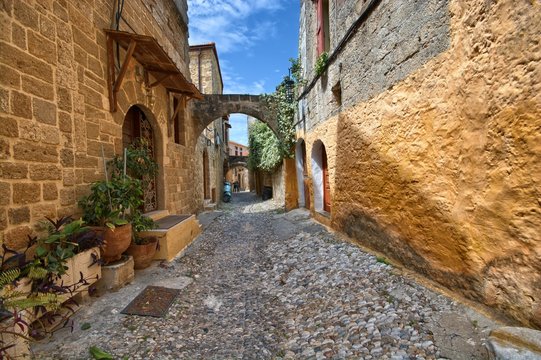 Narrow Street Of Rhodes, Greece