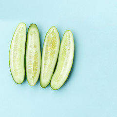 Sliced cucumber pattern. Food background - 121908286