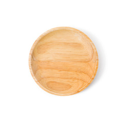 wooden plate over a white background